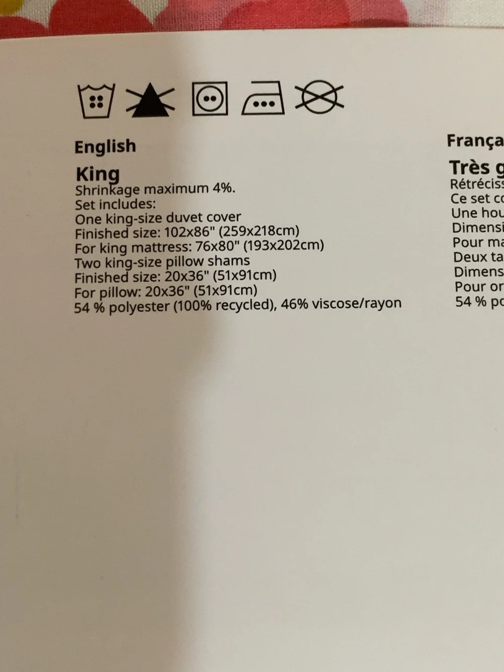 IKEA DAGGSALVIA Floral King Duvet Cover - Pink, Yellow, Blue, Green